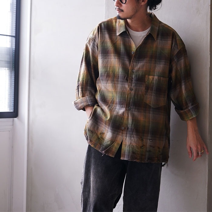 anc-sh39) / ANCELLM (アンセルム) / R/C CHECK CRASH LS SHIRT