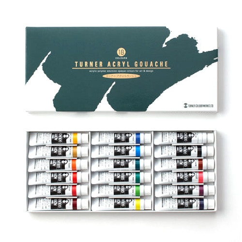 ターナー アクリルガッシュ 18色セット | 設計製図・デザイン用品