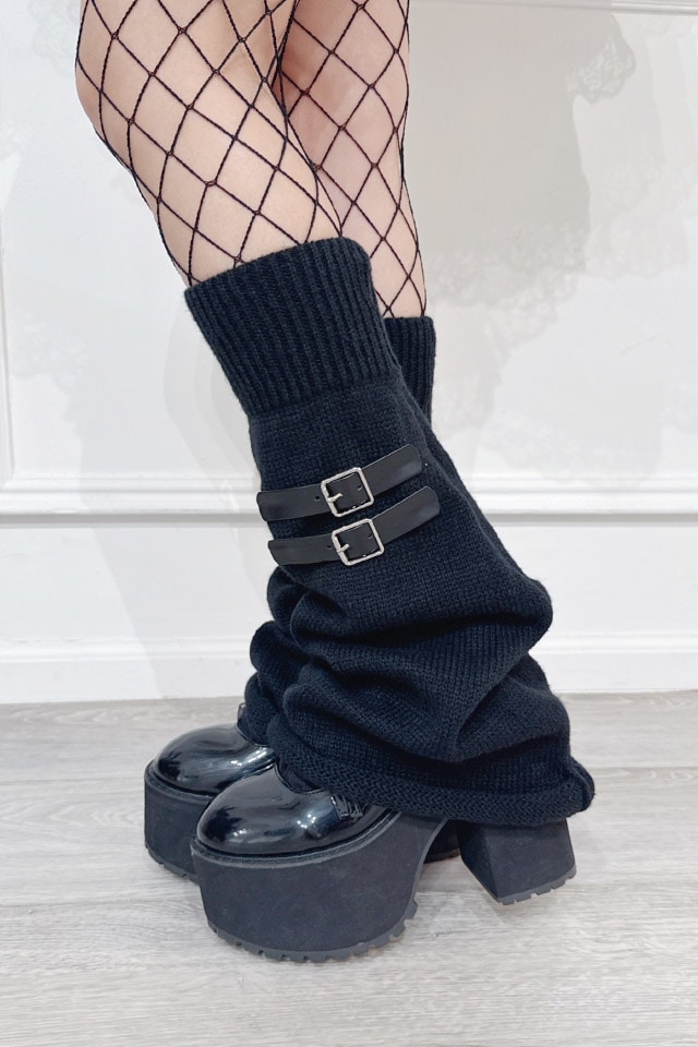 MA*RS】ダブルベルト付きレッグウォーマー - ブラック size-F | 地雷系