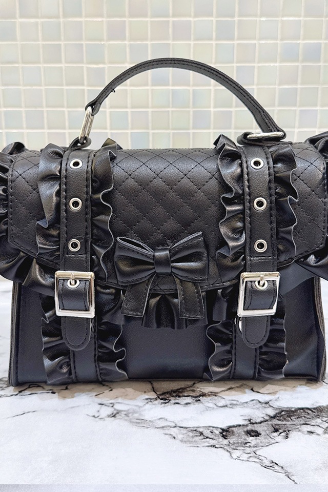 Princess Melody】りぼん×フリルショルダーバッグ - ブラック size-F