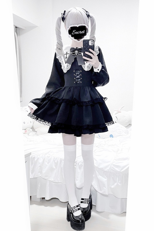 MA*RS】【2点SET】クロス刺繍3段フリルセットアップ - ブラック size