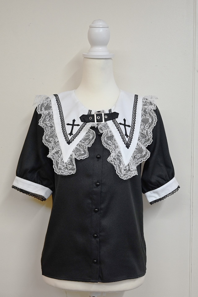 MA*RS】BIG襟クロス刺繍ブラウス - ホワイト size-F | 地雷系・量産型