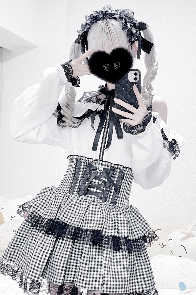 MA*RS】肩開きフリルスライダーブラウス - ホワイト size-F | 地雷系