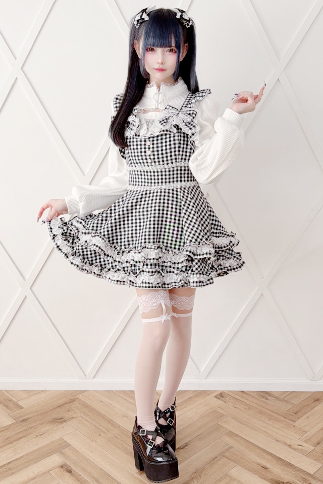Princess Melody】ダブルりぼんギンガムキャミワンピース - ブラック
