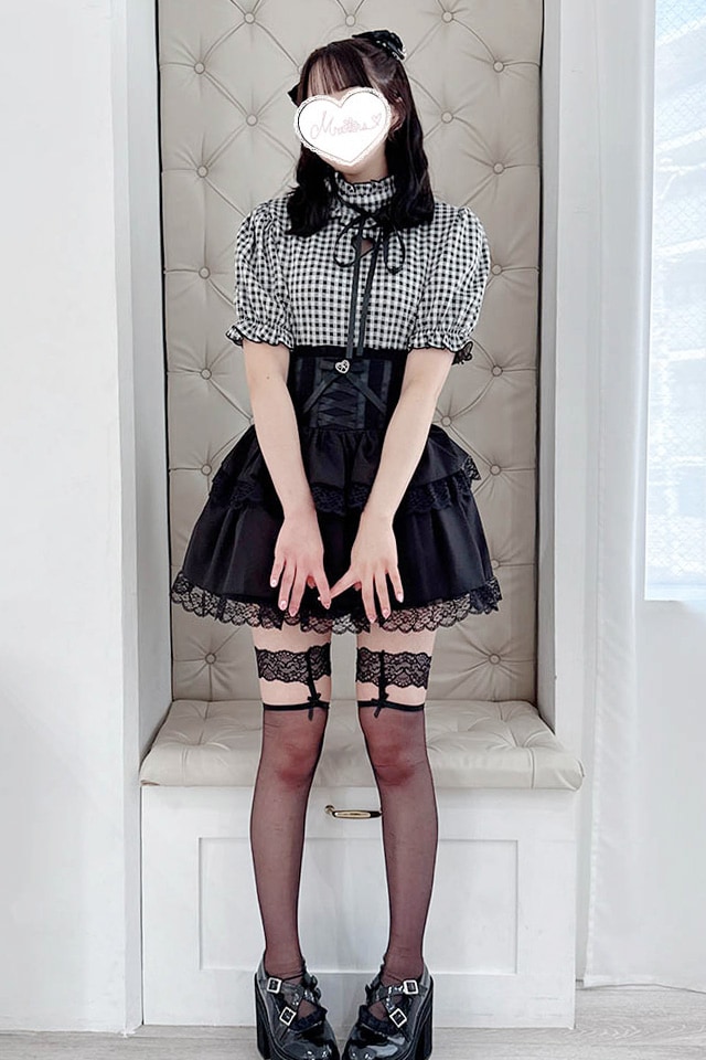 MA*RS】ワントーンハートくり抜きテレコトップス - BLK/ホワイト size