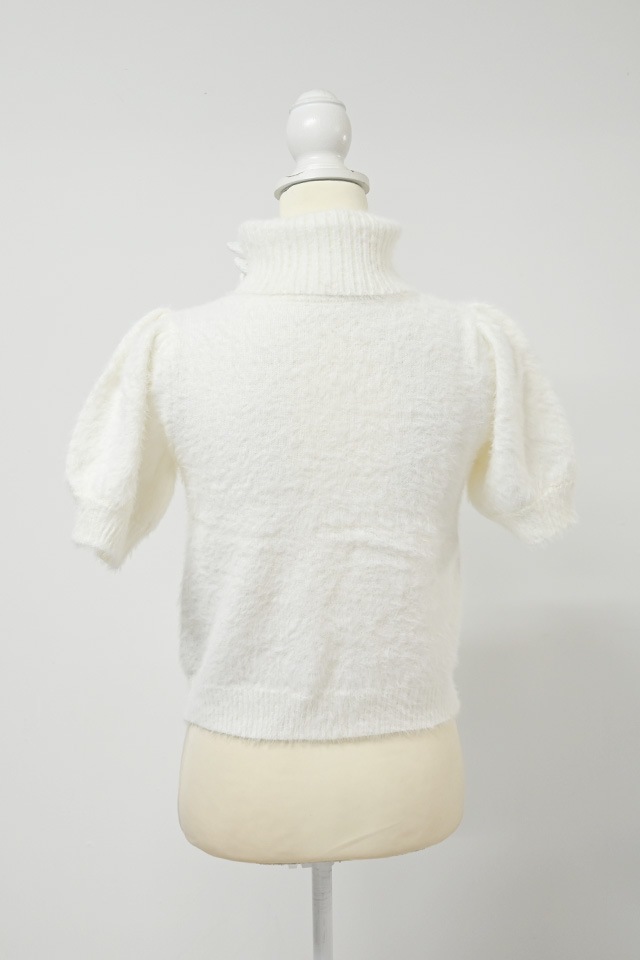 MA*RS】アームウォーマー付き胸開きシャギーニット - ホワイト size-F