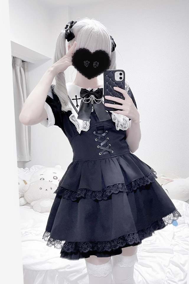 MA*RS】【2点SET】クロス刺繍3段フリルセットアップ - BLK/BLK size