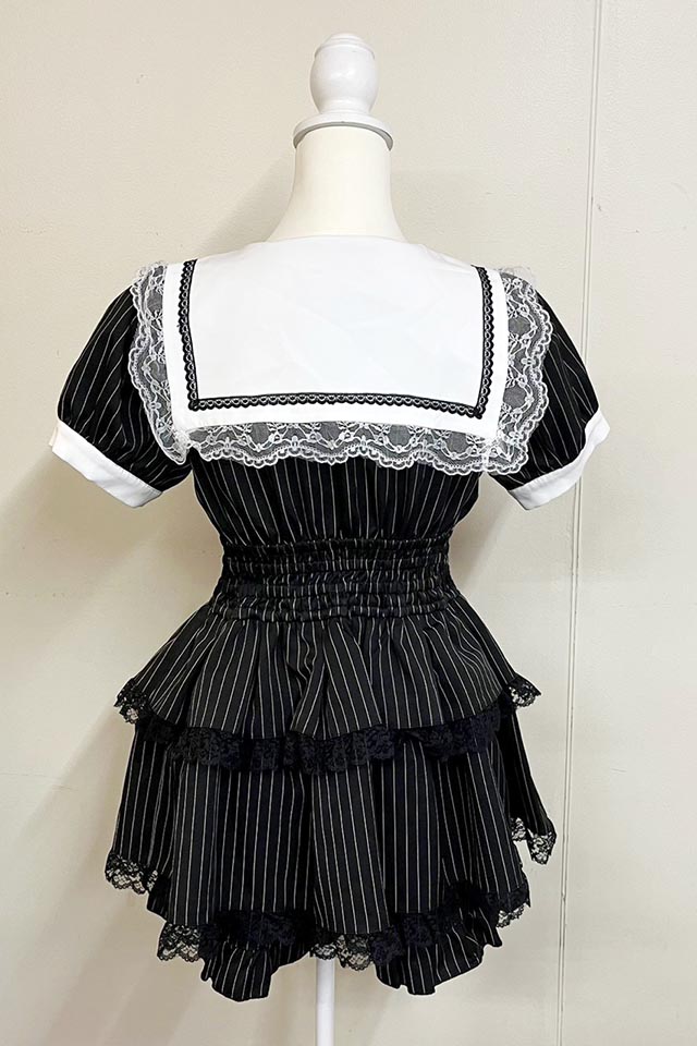 MA*RS】【2点SET】クロス刺繍3段フリルセットアップ - WHT/ブラック