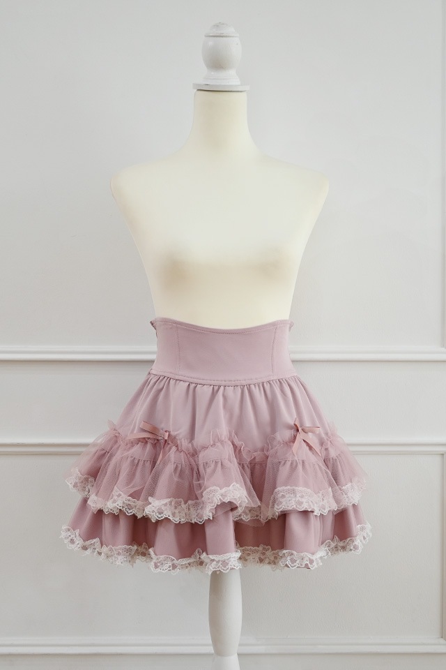 Princess Melody】2段チュール重ねフリルスカパン - ピンク size-F