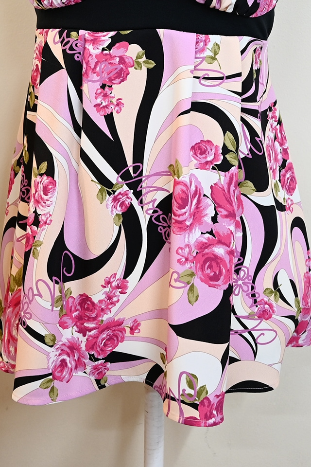 MA*RS】【通販限定販売】幾何学バラ柄キャミソール - ブラック size-F