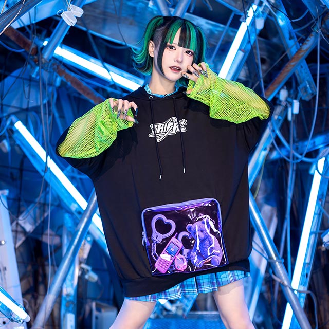 メッシュ2WAYプルオーバー 【BLACK】｜LISTEN FLAVOR(リッスン