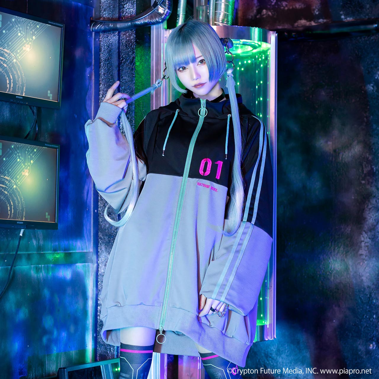 初音ミク ジャージパーカー 【EMERALD】 / 初音ミク×リッスン