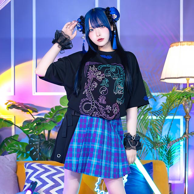 タイガードラゴン チャイナビッグTシャツ【BLACK】｜LISTEN FLAVOR