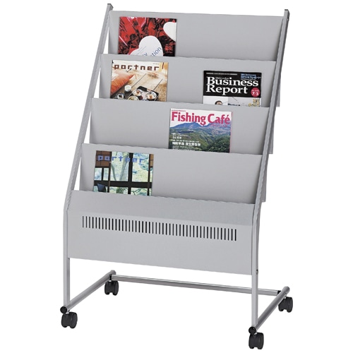 マガジンラック キャスター付き 4段 マガジンスタンド ブックスタンド