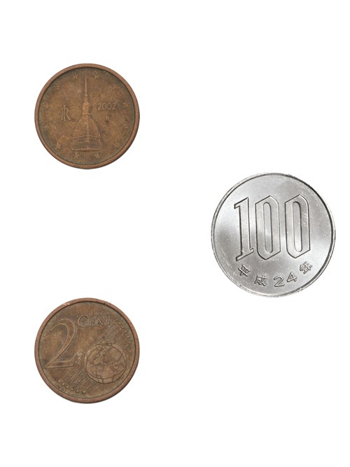 レザークラフト金具のコイン / イタリア / ユーロ / 2セント / 19mm