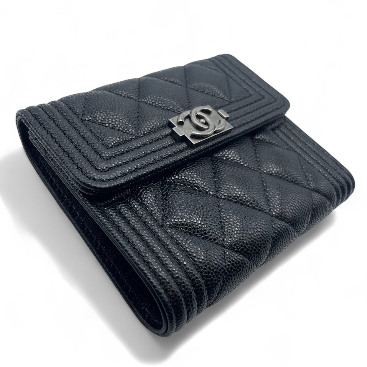 シャネル ボーイシャネル スモール フラップ ウォレット ブラック