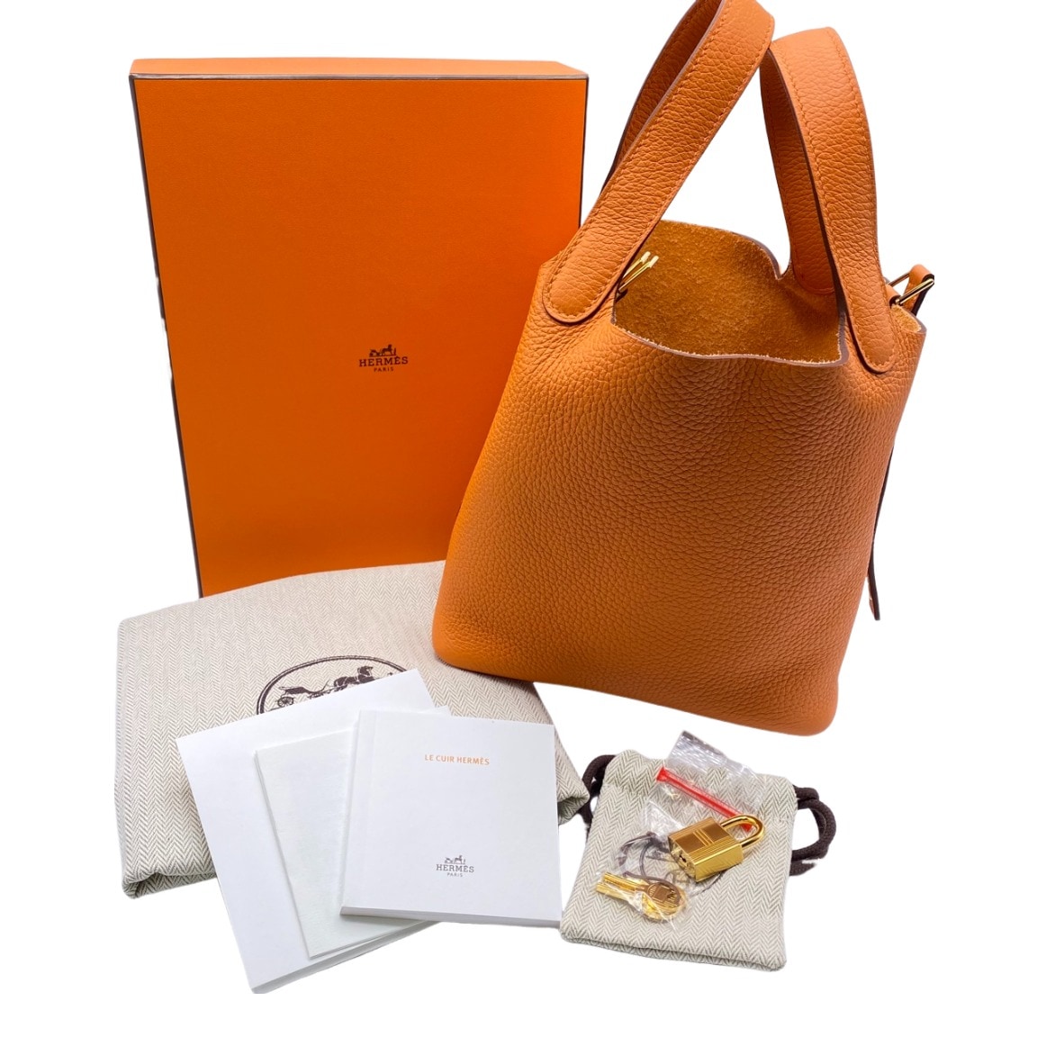 エルメス ピコタンロック PM トリヨンクレマンス オレンジ ゴールド