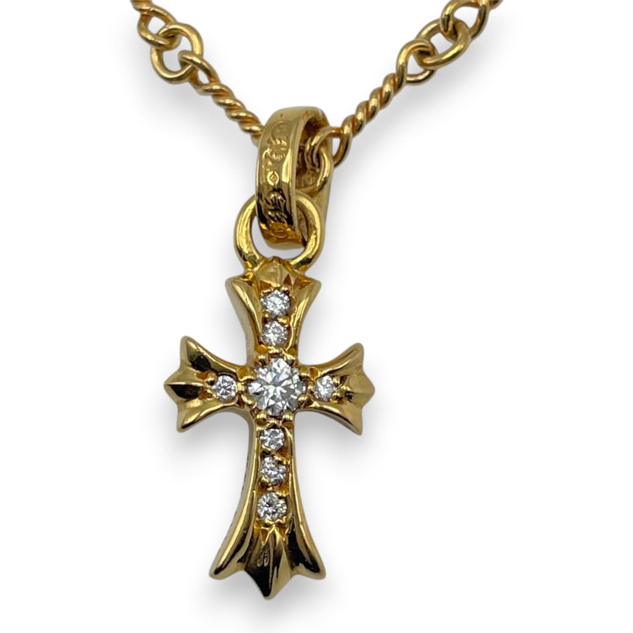 クロムハーツ CHクロスベビーファットチャーム+ツイストチェーン 22k