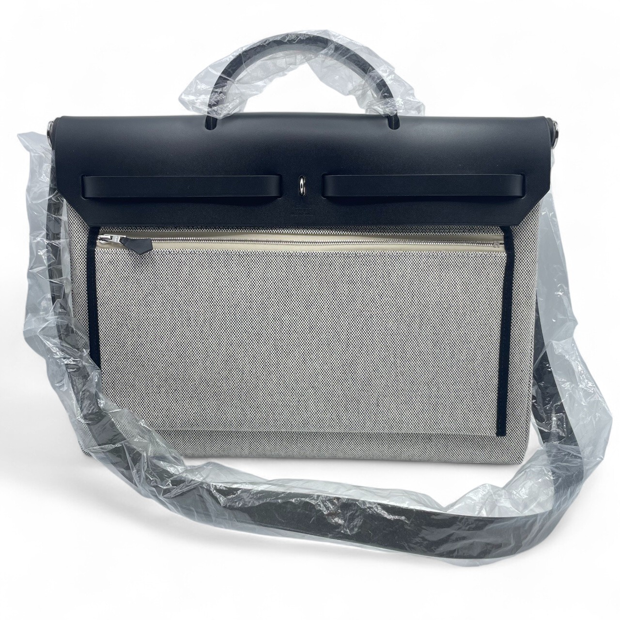 エルメス エールバッグ 39 ノワール トワルアッシュ シルバー金具 B