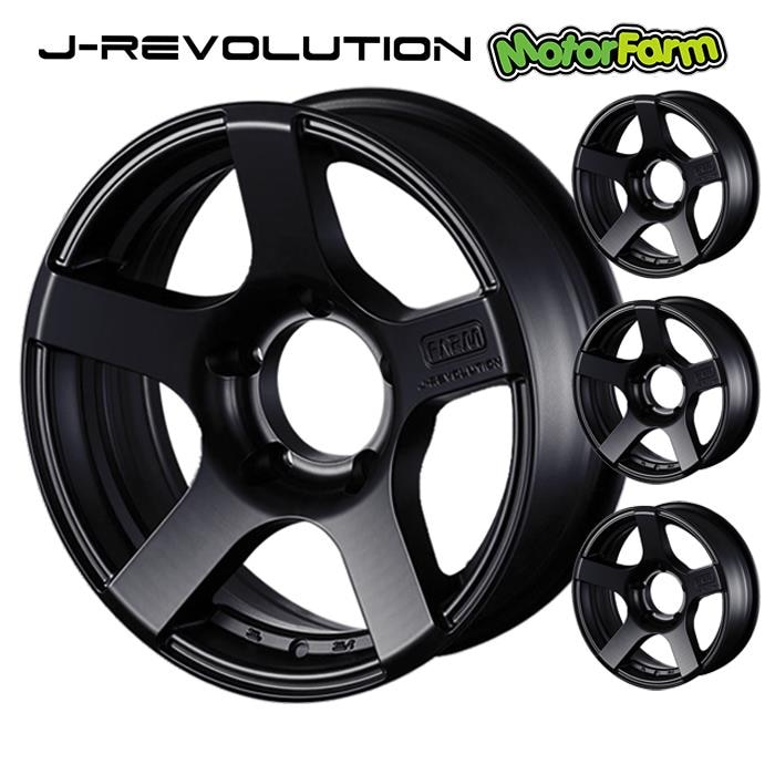 J-REVOLUTION マットブラック 16×5.5J/5H-25 (4本セット or 1本
