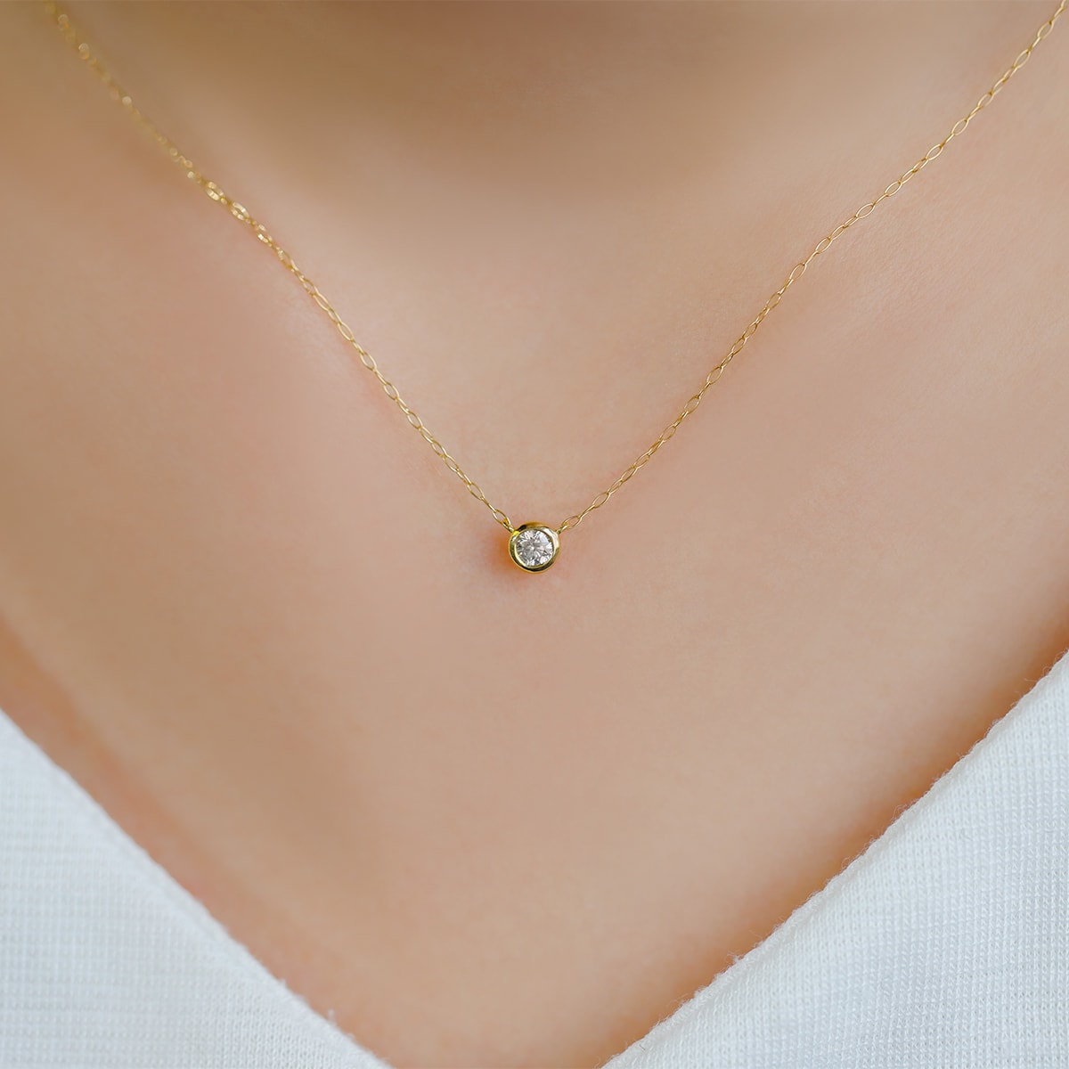 フクリン ダイヤモンド ネックレス 0.10ct /b0052 ジュエリー専門店