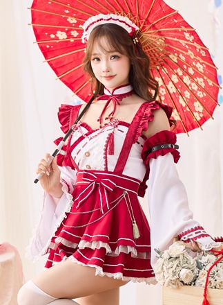 即日発送】ミルフィーユフリルドーリー巫女メイド《オリジナルコスプレ