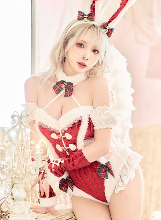 即日発送】メルトノエルバニー《クリスマスコスプレ8点セット