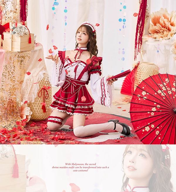 即日発送】ミルフィーユフリルドーリー巫女メイド《オリジナルコスプレ