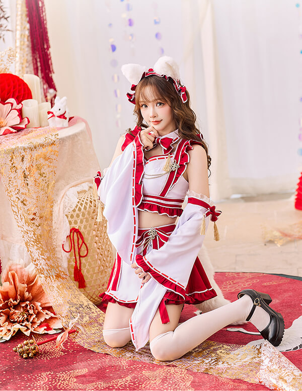 即日発送】キャンディホイップ巫女メイドキャット《オリジナルコスプレ