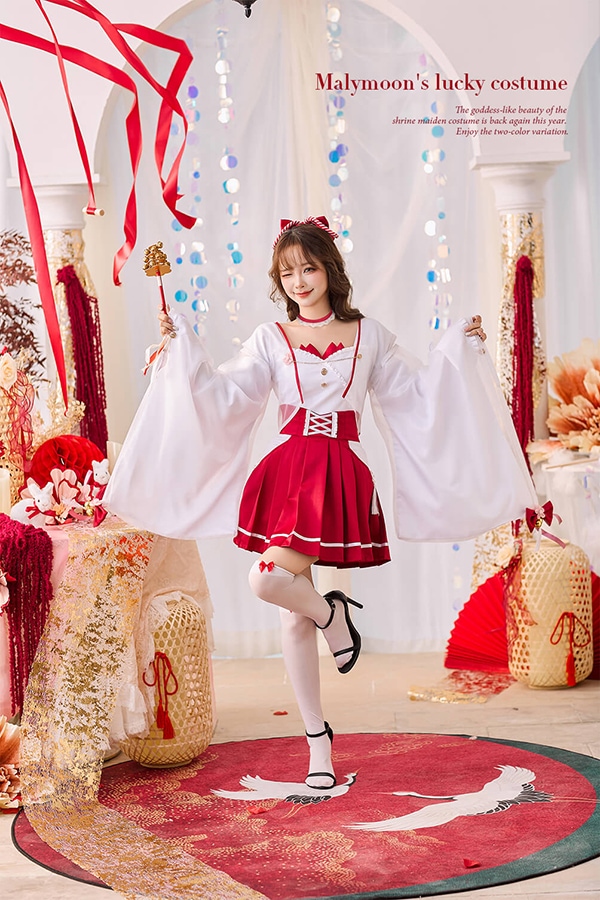 即日発送】エレガントレーススリーブ巫女《オリジナルコスプレ7点