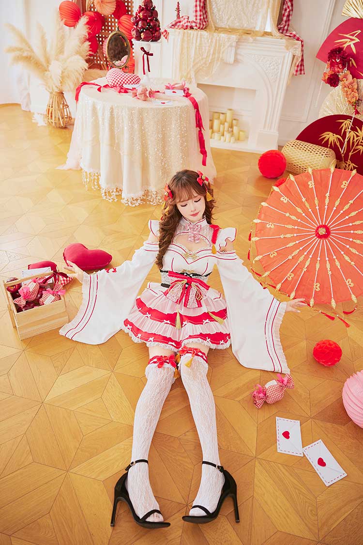 即日発送】フェアリースリーブ巫女ドレス《オリジナルコスプレ9点