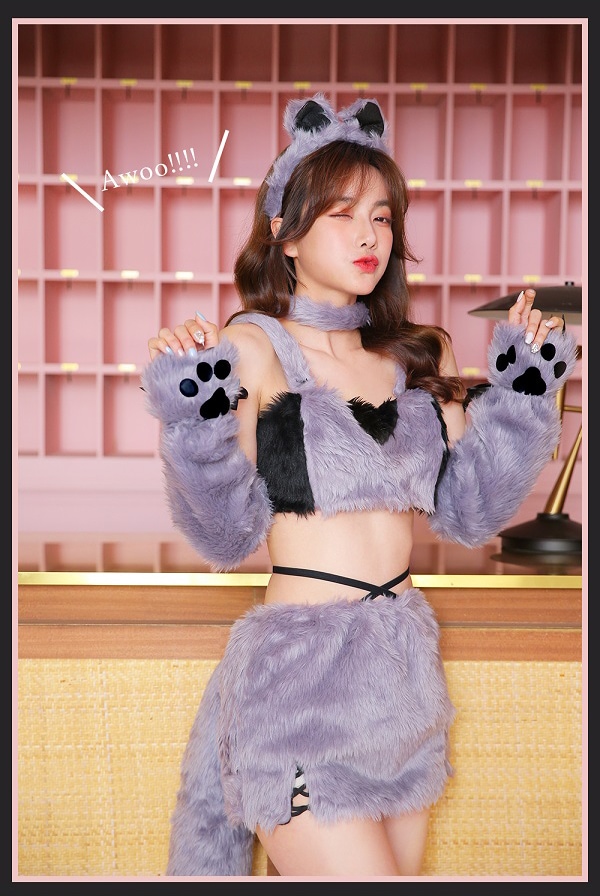 即日発送】ふわもこ狼(おおかみ)コスチューム《ハロウィンコスプレ7点