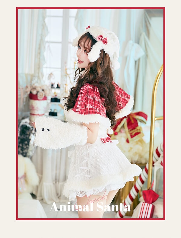 1～3営業日で発送】ホワイトニットバニーサンタ《クリスマスコスプレ9