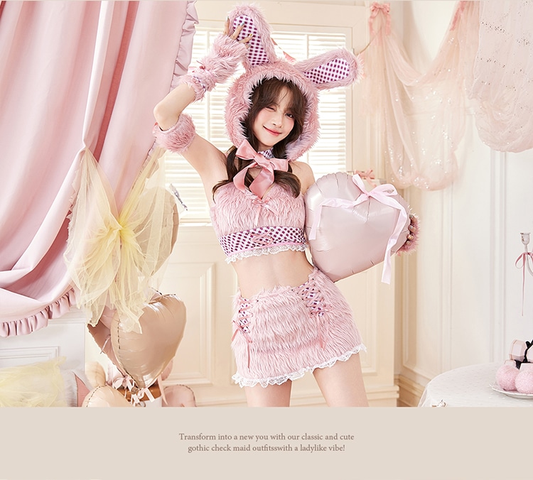 即日発送】テディバニーギンガムファーセットアップ《ハロウィン