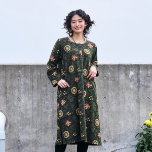 50%OFF コットン花柄ブロックプリントワンピース｜マライカ公式通販