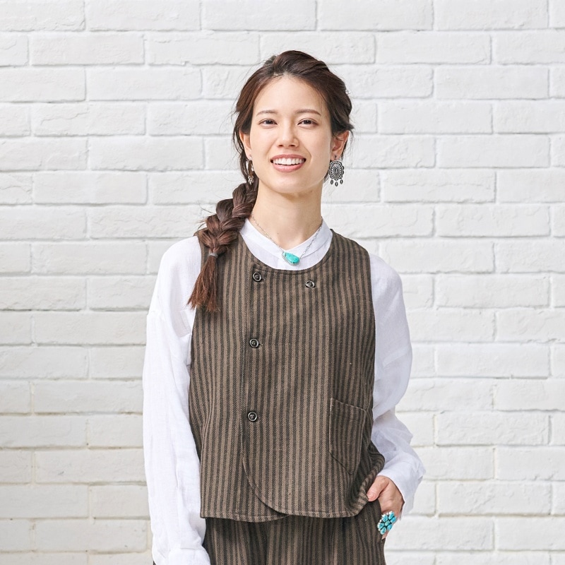 50%OFF コットンストライプベスト｜マライカ公式通販