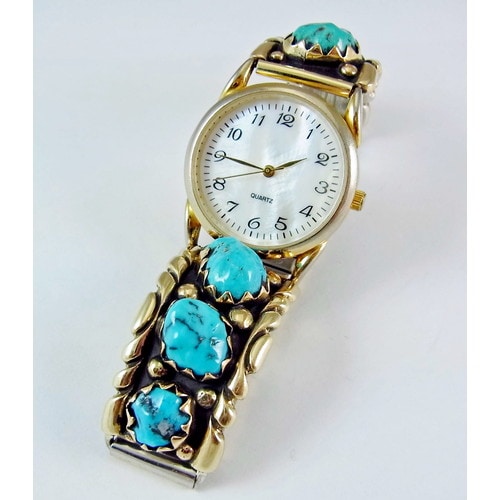 ズニ族 Alvina Quam 14金使用 スリーピングビューティ 時計【メンズ