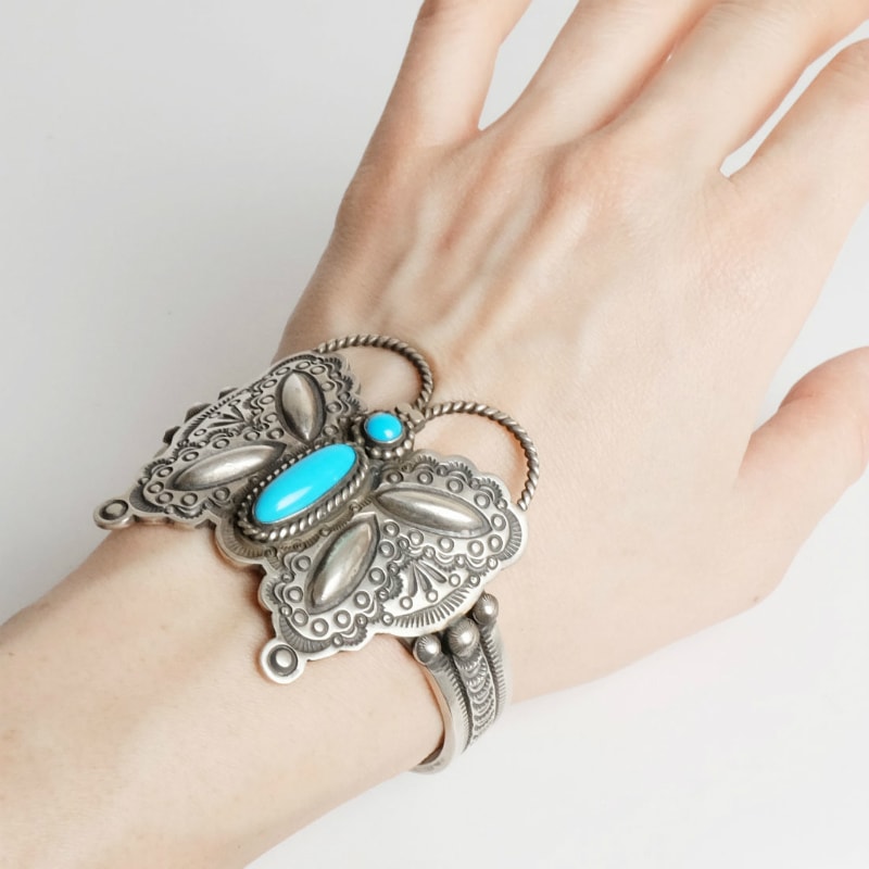 138mm ハーマンスミス ターコイズ バタフライ バングル｜マライカ公式通販