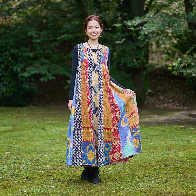 薄手コットングドゥリーノースリーブワンピース｜マライカ公式通販