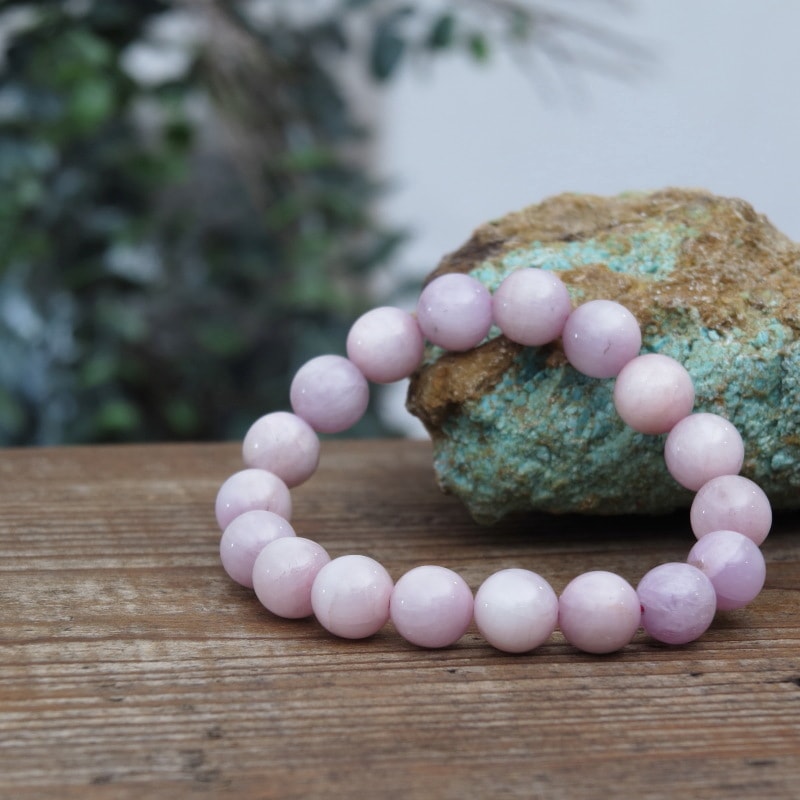 ミルキークンツァイト丸玉ブレスレット11mm｜マライカ公式通販