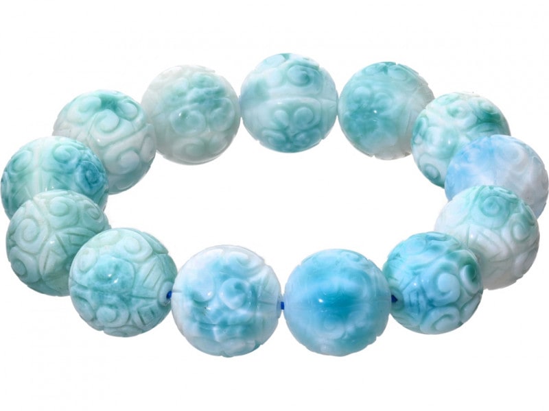 1点物】世界三大ヒーリングストーン☆ドミニカ産☆回文珠彫り(かい