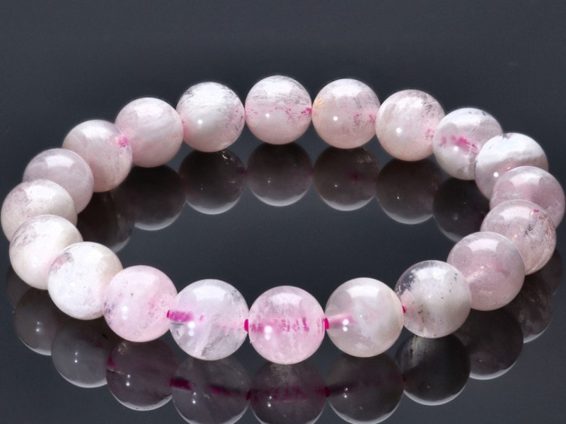 1点物】雪景色のような世界☆天然石ブレスレット/スノーガーデン