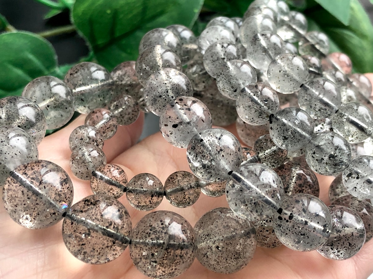 希少色☆天然石ブレスレット/ブラックスーパーセブン/約9mm/1本