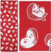 注染手ぬぐい【おかめひょっとこ｜紺】祭用品専門店浅草絆纒屋ネット