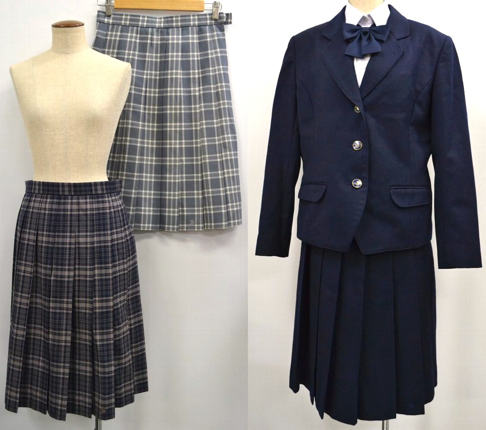 神奈川県 相模女子大学高等部 ブレザー冬服 夏スカート リボン＊SH0346