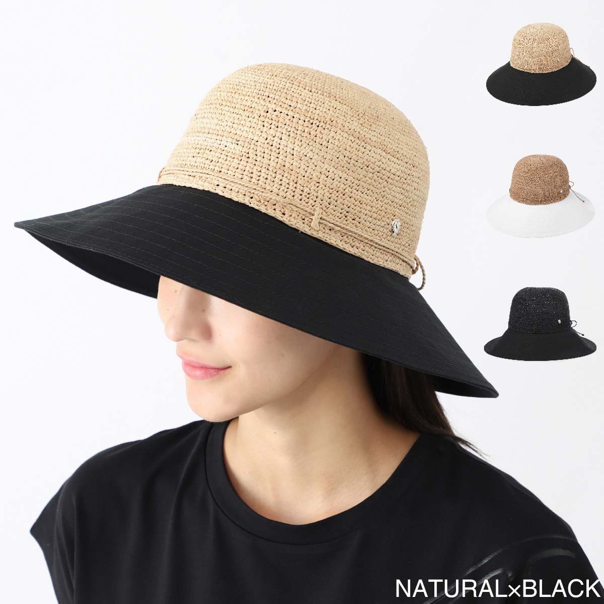 HELEN KAMINSKI ヘレンカミンスキー ラフィアハット/ラウンドクラウン