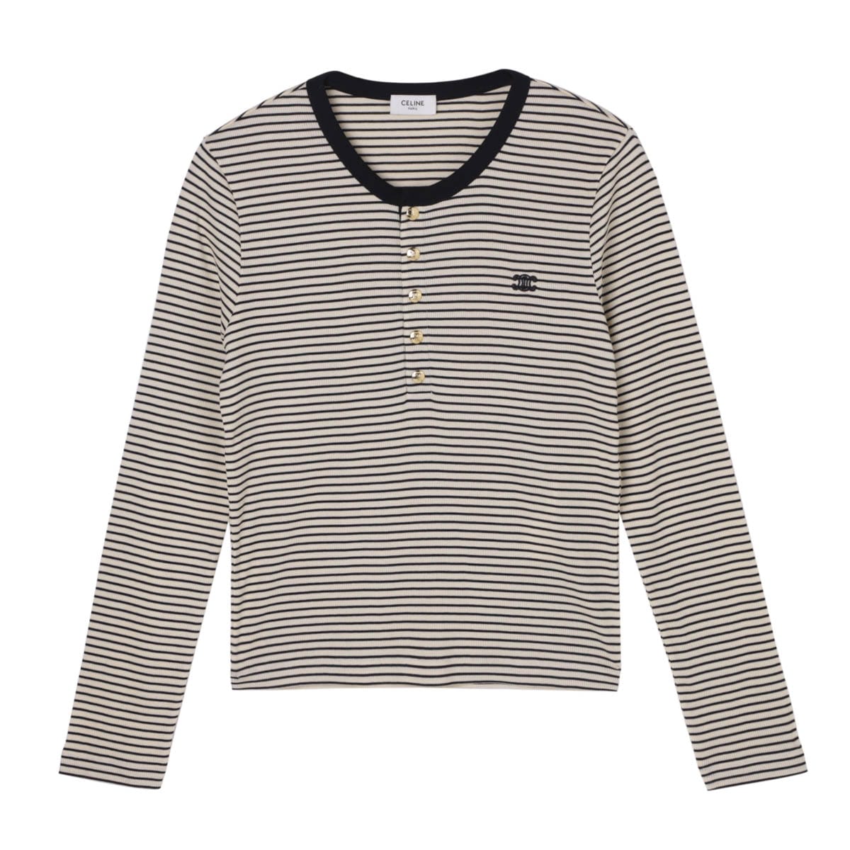 アウトレット】【ラスト1点】CELINE セリーヌ ヘンリーネック 長袖T