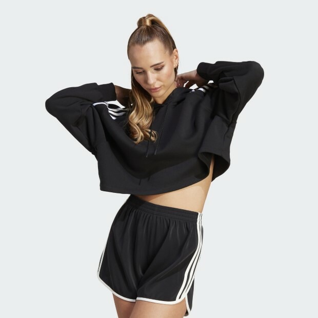 レディース アディカラー クラシックス クロップドパーカー ブラック