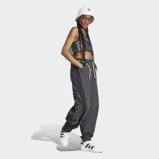 レディース Adilenium デニムカーゴパンツ ブラック｜アパレル