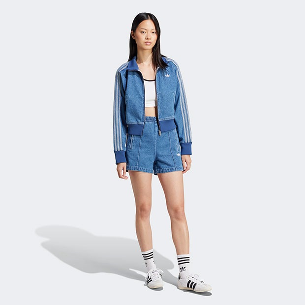 レディース アディカラー デニム トラックトップ インディゴデニム